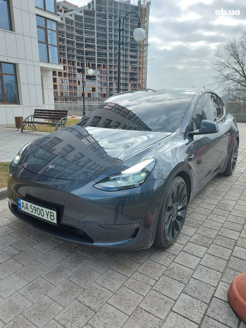 Tesla Model Y 2022 синий - фото 2