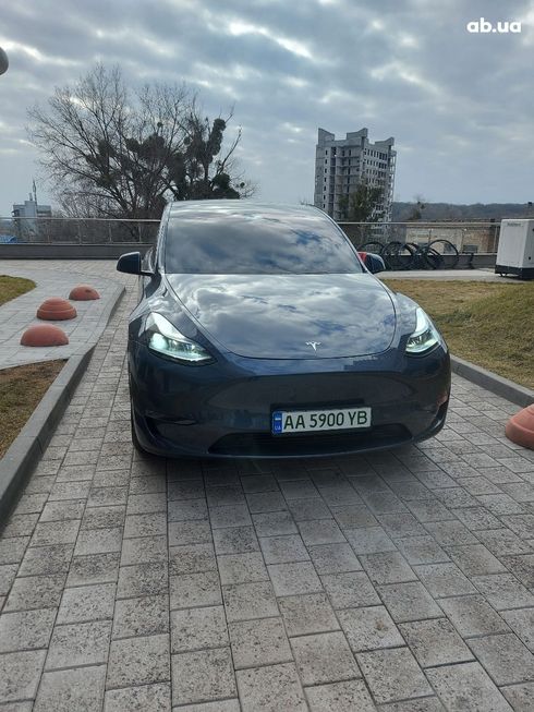 Tesla Model Y 2022 синий - фото 4