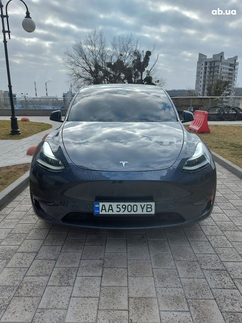 Tesla Model Y 2022 синий - фото 3