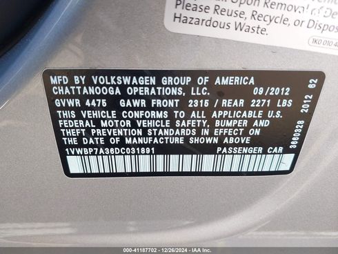 Volkswagen Passat 2013 серебристый - фото 12