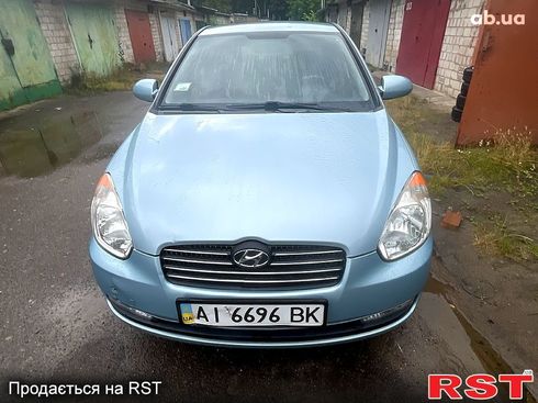 Hyundai Accent 2008 голубой - фото 2
