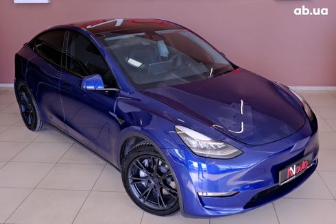 Tesla Model Y 2021 синий - фото 4