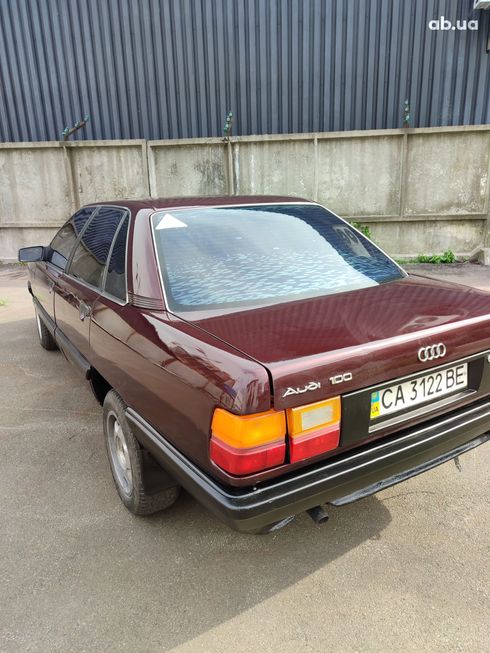 Audi 100 1990 вишневый - фото 3