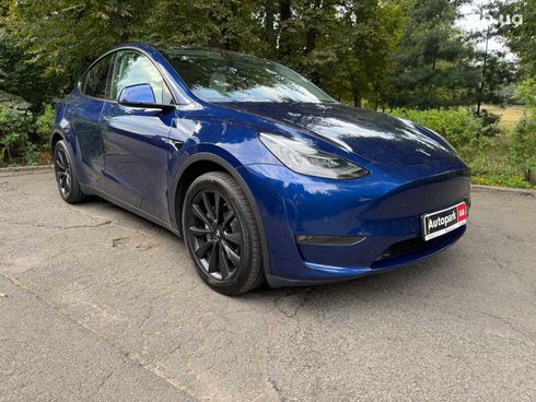 Tesla Model Y 2021 синий - фото 4