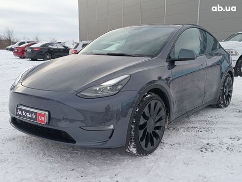 Tesla Model Y 2022 серый - фото 16